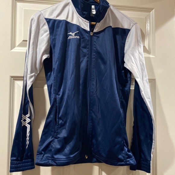 Mizuno blue and white athletic too zipped sweatshirt xs - Picture 1 of 6